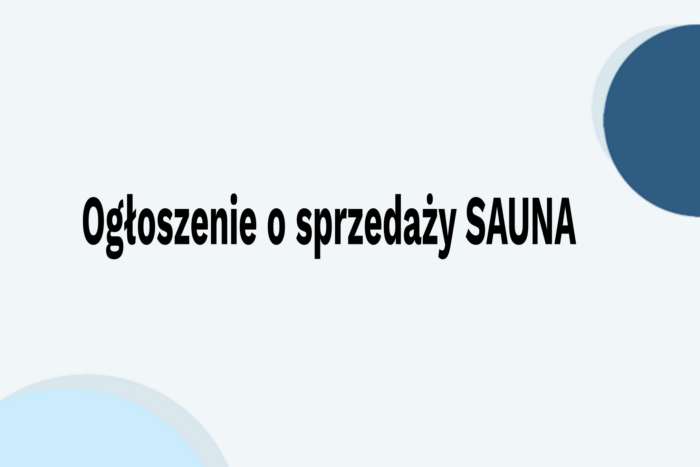 Ogłoszenie o sprzedaży -SAUNA
